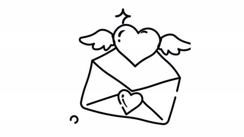 Animated Winged Heart Love Letter: A Hand-Drawn Illustration