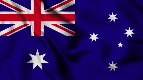 Realistic Australian Flag Waving Seamless Loop