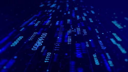 Fond de code binaire numérique bleu V4