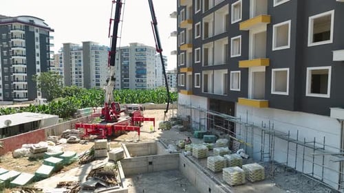 Aerial View Progress of Seaside Home Building