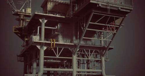 Realistic Offshore Oil Rig 3D Animation