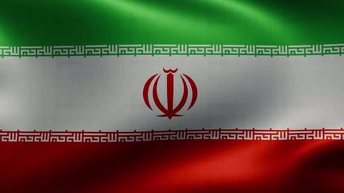 Realistic Waving Flag of Iran