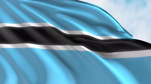 Realistic Waving Flag of Botswana Animation
