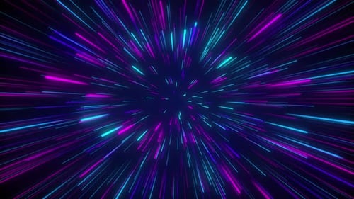 Fond en boucle de rayures de néon colorées à la vitesse de la lumière abstraite