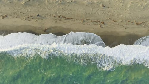 Rough Sea With Beach Nature Background Overhead Vertical Relaxing In Sicily