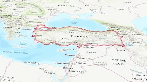 Animated Map of Turkey with Pulsing Red Border