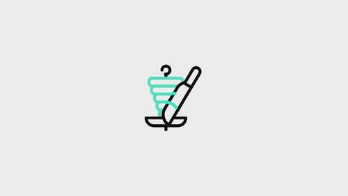 Minimalist Shawarma Doner Kebab Icon Slicing Animation