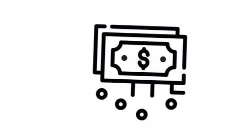 Animated Digital Money Transfer Icon Line Art