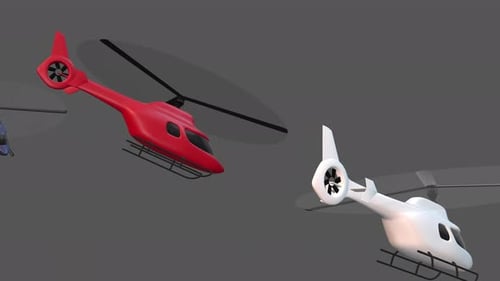 Modern 3D Helicopters Reveal USA Map with American Flag