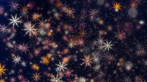 Sparkling Festive Snowflakes Background Loop for Winter Holidays