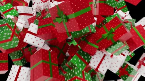 Festive Falling Christmas Gift Boxes Animation