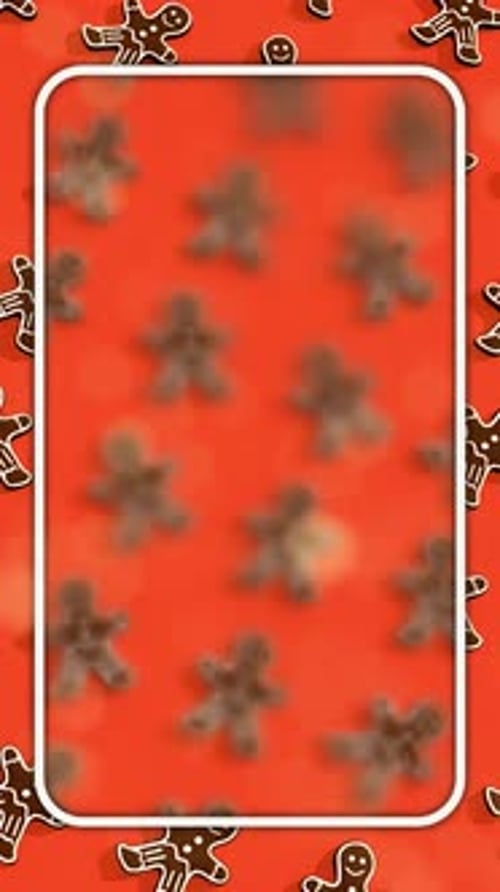 Animated Gingerbread Men Christmas Vertical Frame Border