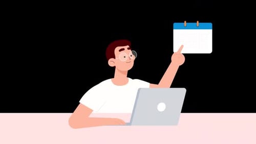 Office Worker Doing Task Alpha Channel