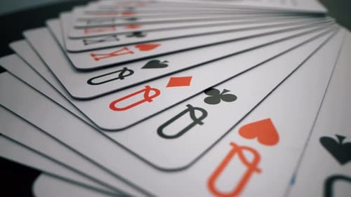 Fanned Playing Cards Close Up Abstract Design