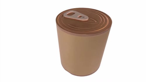 Seamless Loop 3D Animation of Rotating Food Can