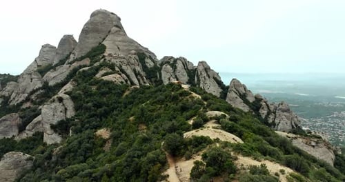 Mountain Peak Path on a Lush Green Landscape