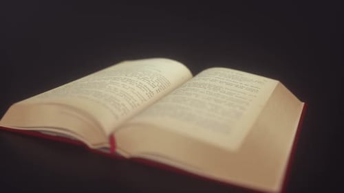 Realistic Open Book with Pages Turning Seamless Loop