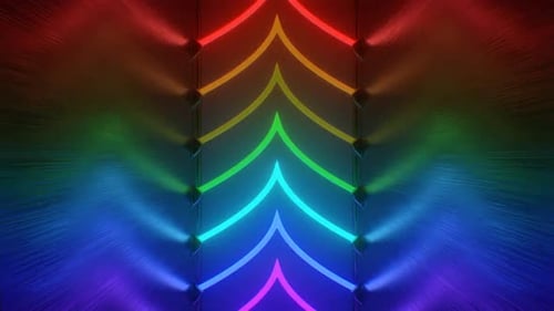 Rainbow Neon Lights Vertical Wave Looping Background