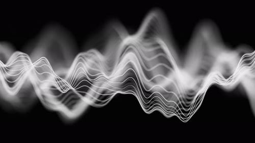 Audio White Waveform Digitaler Motion-Loop-Hintergrund abstrakte Musik, Wellen, Equalizer, Futuristischer Sound