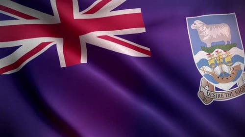 Realistic Waving Falkland Islands Flag Animation