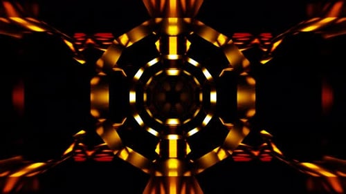 túnel amarillo de ciencia ficción cósmica con luz reflejada, vj loop, fondo 3D