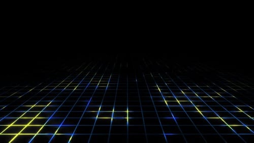 Futuristic Pulsing Grid Digital Background Loop