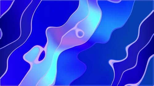 Abstract Fluid Blue Organic Background Loop with Morphing Shapes