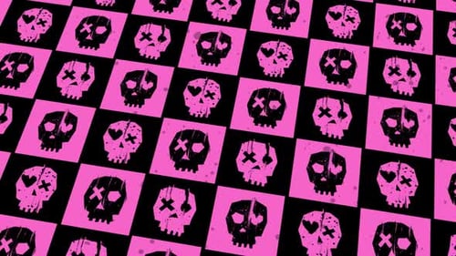 Skeleton Pink Punk Background square