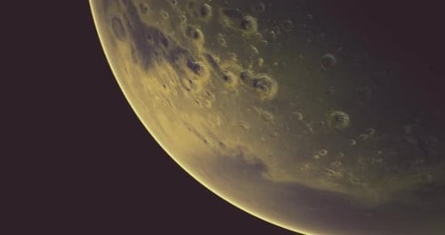 Realistic Planet Rotating in Space with Textured Craters