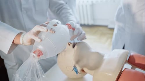 Healthcare Providers Training on Medical Dummy with BVM