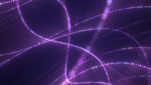 Abstract Swirling Purple Particle Lines Motion Background
