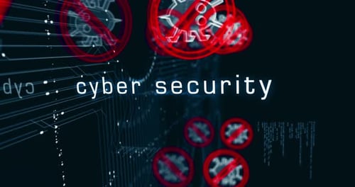 Antivirus cyber security virus detect symbols loop cyber concept