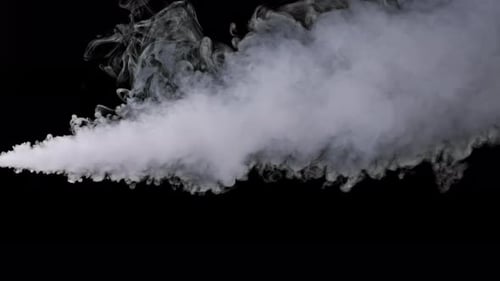 Jet Stream of Smoke or Vapor with Alpha Channel in Slow Motion