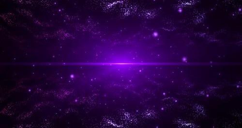 Digital cyberspace 4K with particle waves. Abstract technology data stream, connection concept