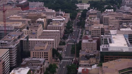 Aerial view looking up sixteenth street toward white house Washington dc