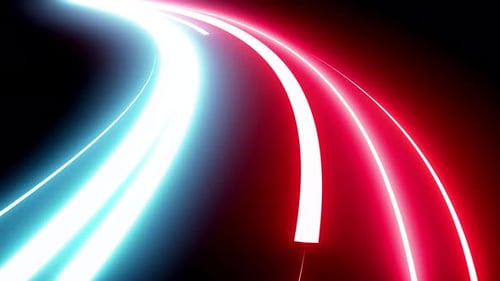 Abstract Light Trail Wave Glowing Neon Laser.