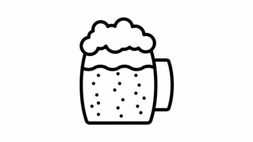 Beer Flat Icon Animation With Seamless Loop and Alpha