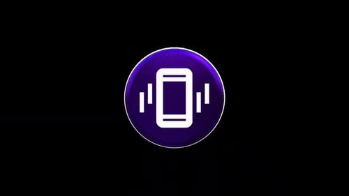 3D Rotating Phone Sound Waves Icon