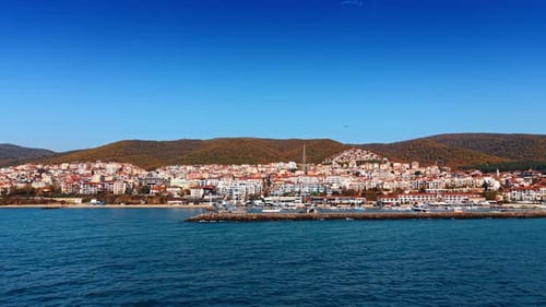 The Black Sea resort city located on the rocky coastline.