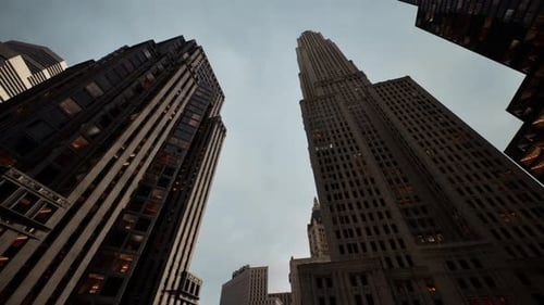 Below View on the Skyscrappers in Chicago