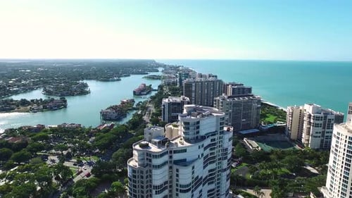 Naples Coastal Highrises Aerial View