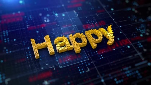 Pixelated Word Happy