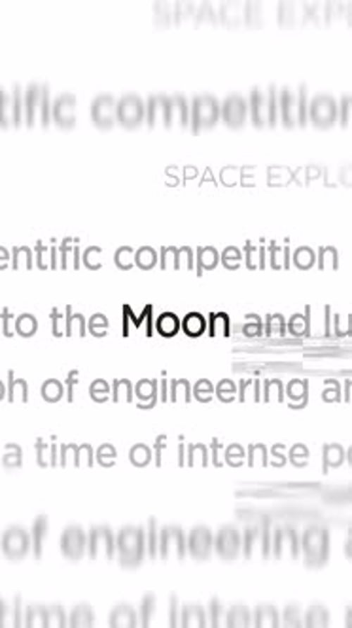 Moon exploration headline titles media seamless loop vertical