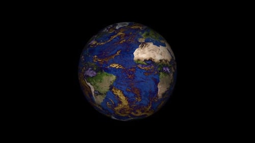 Animated Planet Earth Globe with Atmospheric Clouds