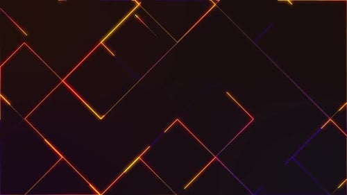 Animated Glowing Neon Lines Geometric Background Loop