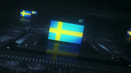 Bandeira da Suécia na CPU do computador