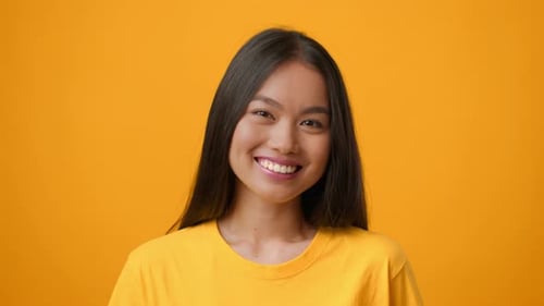 Woman Smiling Portrait on Bright Background