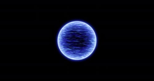 Blue Electric Energy Sphere Animation
