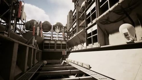 Escaleras que conducen a un edificio de hormigón