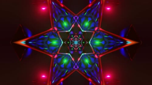 Abstract Background with Vibrant Geometric Shapes and Strobe Lights